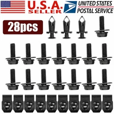28pcs Car Engine Splash Shield Kit Body Bolts Screw Nut Fender Bumper Clip Rxfwo