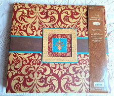 Paper Studio Scrapbook Album 12 x 12 Predesigned Pages New Red Teal Scrolls