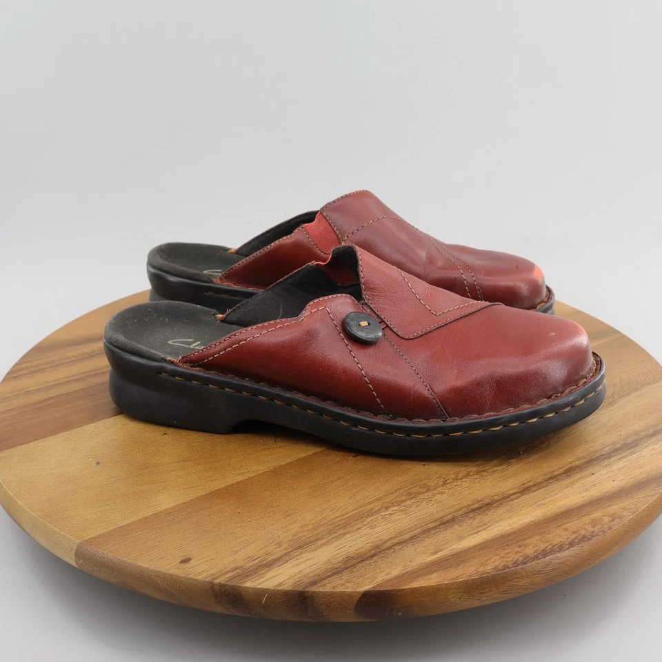 Clarks туфли мулы сабо ремесленник красный кожаный размер 9 М - Изображение 3 из 4