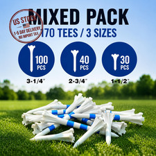 170-Pack Professional 5-Prong Plastic Golf Tees Assorted 3-Size Variety Set