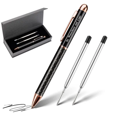 HOMUCASA Metall Kugelschreiber mit Gravur Geschenkbox Set Schwarzschreibend 0,7mm