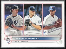 2022 Topps AL Wins Leaders (Gerrit Cole/Chris Flexen/Steven Matz) LL, UER New