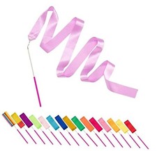 Dance Ribbons - 16 Packs Ribbon Wands with Non-Slip Handles for Girls Gift,