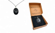 Ciondolo Ovale a Goccia in Tormalina Nera con Filo d’Argento – Gioiello Artigian