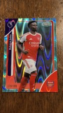Bukayo Saka 2025-26 Topps Chrome Premier League Aqua RayWave /199 #13