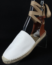 CHRISTIAN LOUBOUTIN White Canvas Ankle Tie NA...