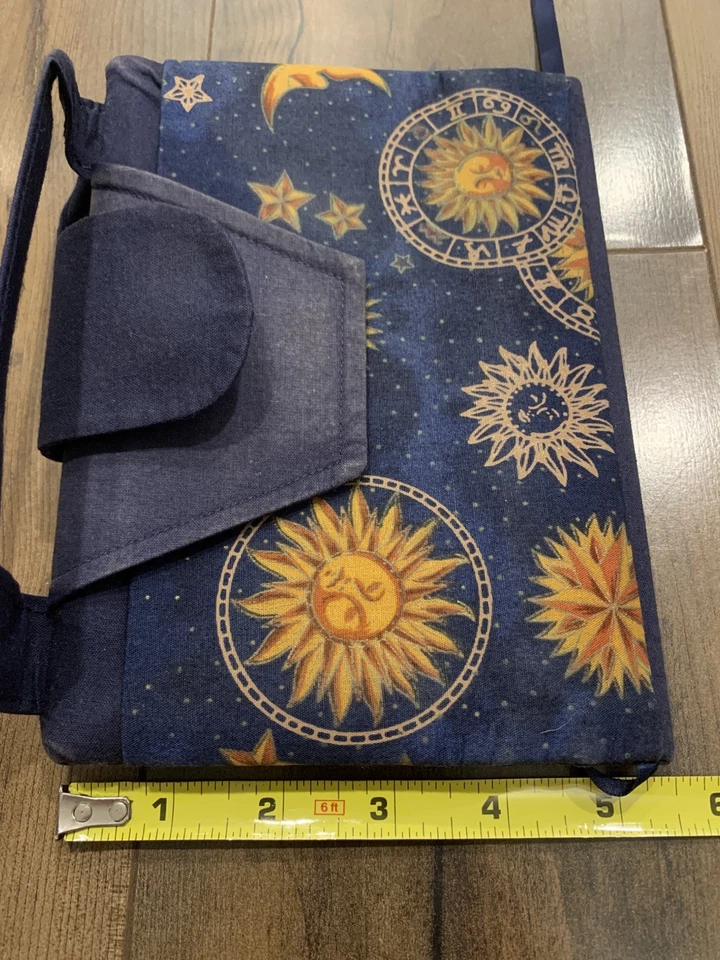 7.5" x 5.5" Levenger Sun and Moon Designer Cloth Book Notebook Planner Cover - Image 4 of 4