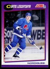 Curtis Leschyshyn, 1991-92 Score American, #58, Quebec Nordiques,