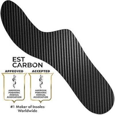 New Est Carbon 1pc Mens 4-4.5 Womens 5-5.5 Black Carbon Fiber Rigid Shoe Insert