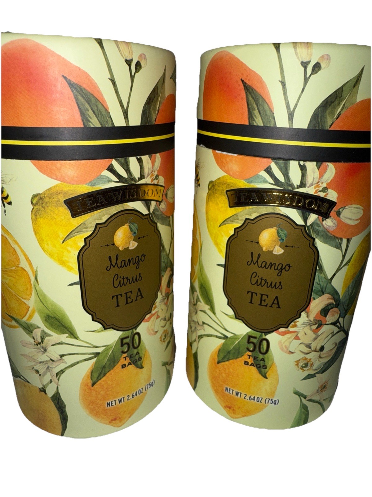 Wisdom Mango Citrus Green Tea 2- Containers = 100 Teabags Co