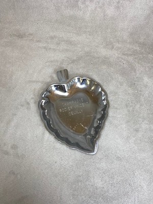 Vintage Rodier Vincent Champagne Metal Ashtray Vine Leaf Shaped