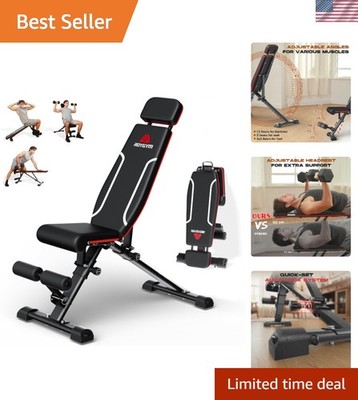 Versatile Folding Workout Bench, 880 lbs Capacity - Enhanced Comfort & Stability