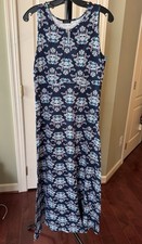 TALBOTS Women Sleeveless long Dress Printed Size M Pre-Owned