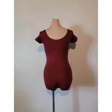Ballet Class Basics - Burgundy Short Sleeve Leotard