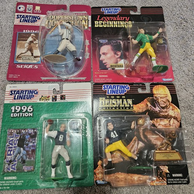 #ad Starting Lineup Sports Action Figures 4 Lot Joe Montana Glenn Davis Troy Aikman $23.99