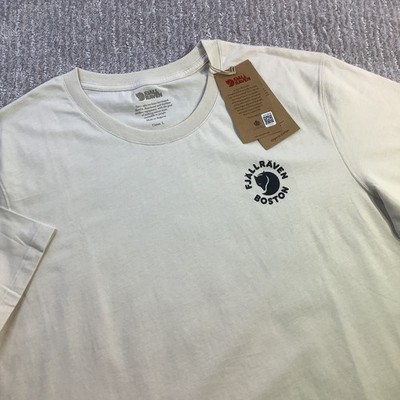 Fjallraven Kanken T-shirt Boston Chalk White Organic Cotton Unisex Size L NWT
