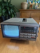 Vintage General Electric GE Portable TV AM/FM Radio 7-7150B - 1986- Tested Works