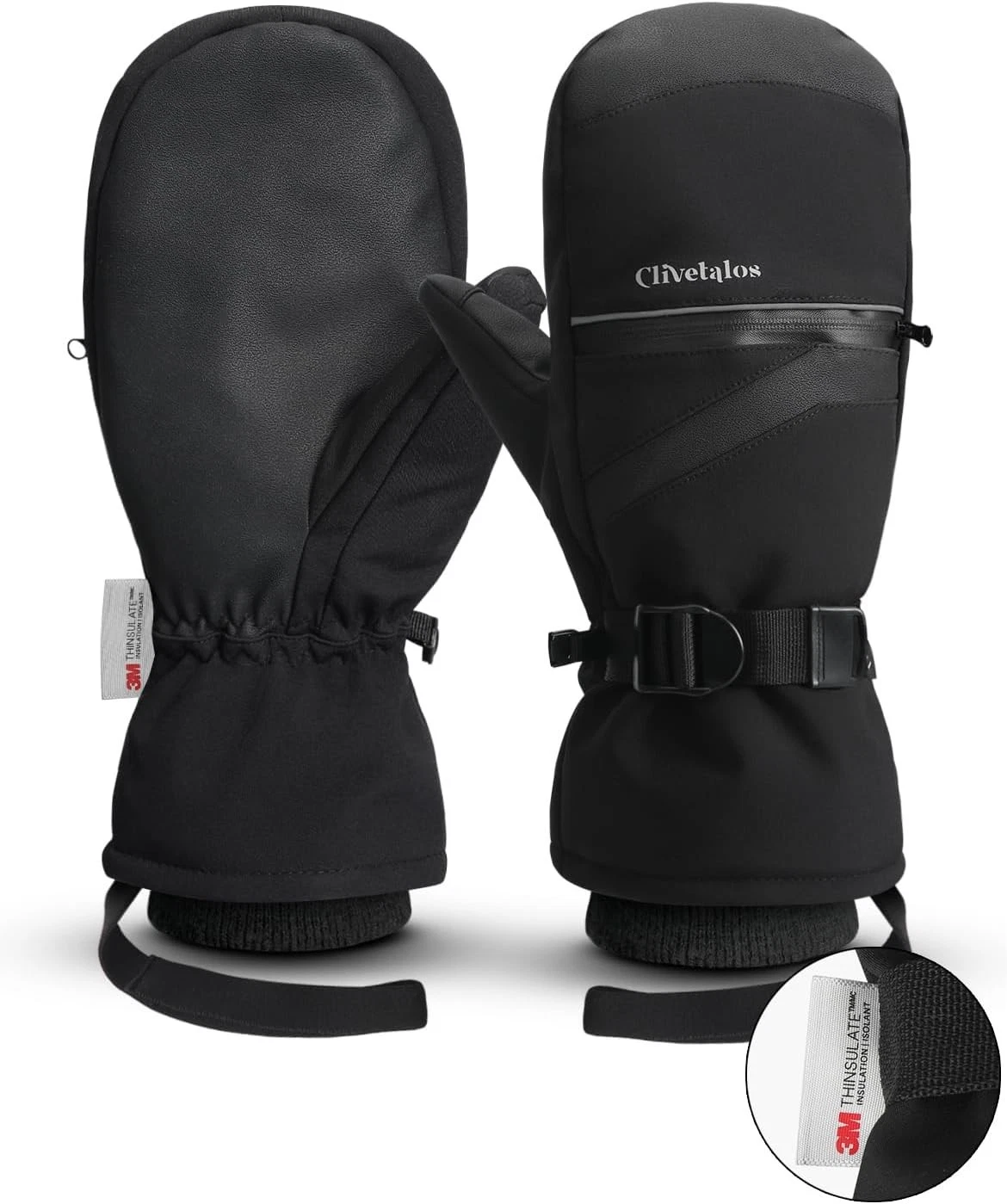 Winter Snow Ski Mittens Men and Women Waterproof Insulated Mitts Gloves L-XL
