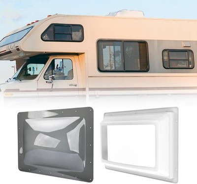 RV Skylight 14 x22 Inner Dome 18 x26 Smoke Outer Replacement RVGUARD Bundle Fits