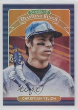 2020 Panini Donruss Diamond Kings Holo Orange Christian Yelich #5 0u7