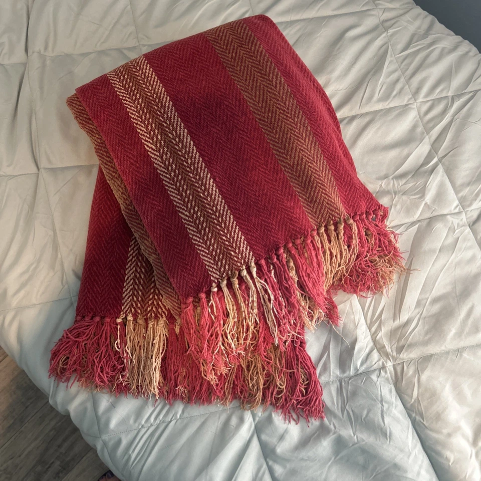 Woolrich Home Plaid 柔软雪尼尔抛勃艮第 50x63 英寸流苏(2 件套) — 第 3/3 张图片