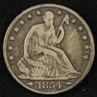 1854-O Arrows 50c Seated Liberty Half Dollar - Free Shipping USA