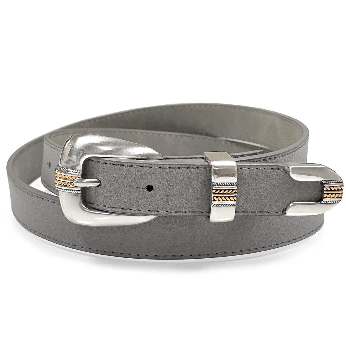 Gray Leather Wide Belts for Women for sale | eBay display picture 1