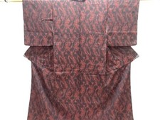 7552098: JAPANESE KIMONO / ANTIQUE KIMONO / TAISHO ROMAN STYLE / SILK / WOVEN A