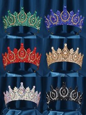 Baroque Crystal Royal Queen Wedding Crown Rhinestone Bridal Tiara Headdress