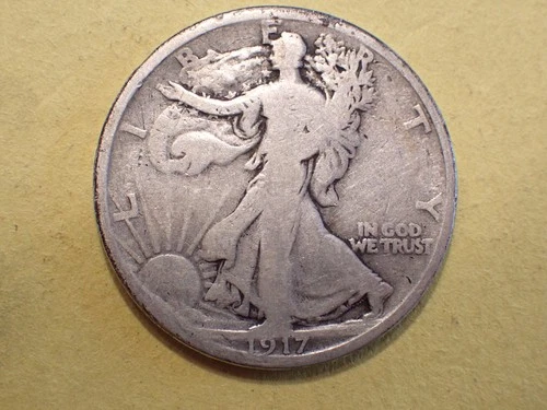 1917 S Walking Liberty Silver Half Dollar Good Cond WL 25 006