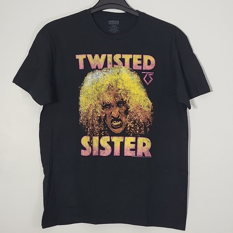 TWISTED SISTER Dee Snider L LARGE Official T-Shirt Black Mens Band Logo