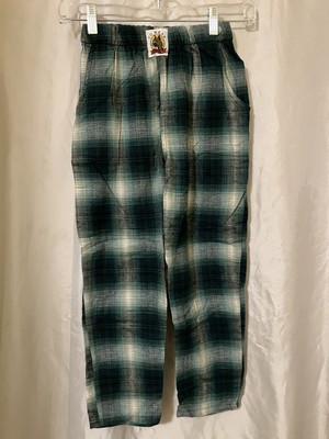VTG Yo Wear Max Boxxer KIDS Pants S Green NOS 100% Cotton Flannel USA Pockets