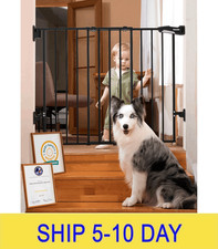 Babelio 26-43" No Bottom Bar Baby Gate for Babies, Elders and Pets, 2-in-1 Hardw