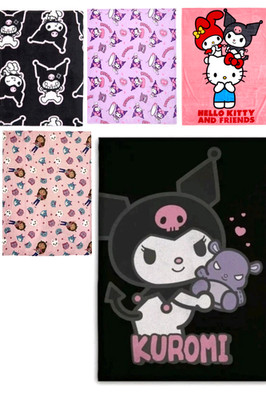 Gabbys Dollhouse Hello Kitty Kuromi  Kinder Kuscheldecke 110x150cm 110,130x160cm