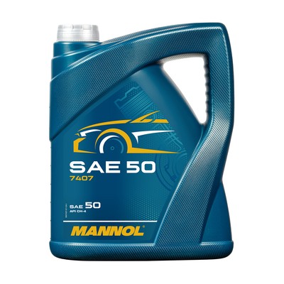 MANNOL 7407 SAE 50 mineralisches Einbereichsmotorenöl API CH-4, 5 Liter