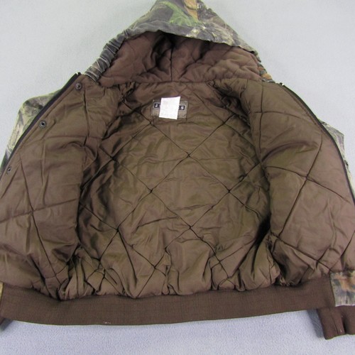 Jerzees Outdoors Jacket Boys Small Brown Camo Mossy Oak Break Up Coat Kids Youth - Picture 9 of 13