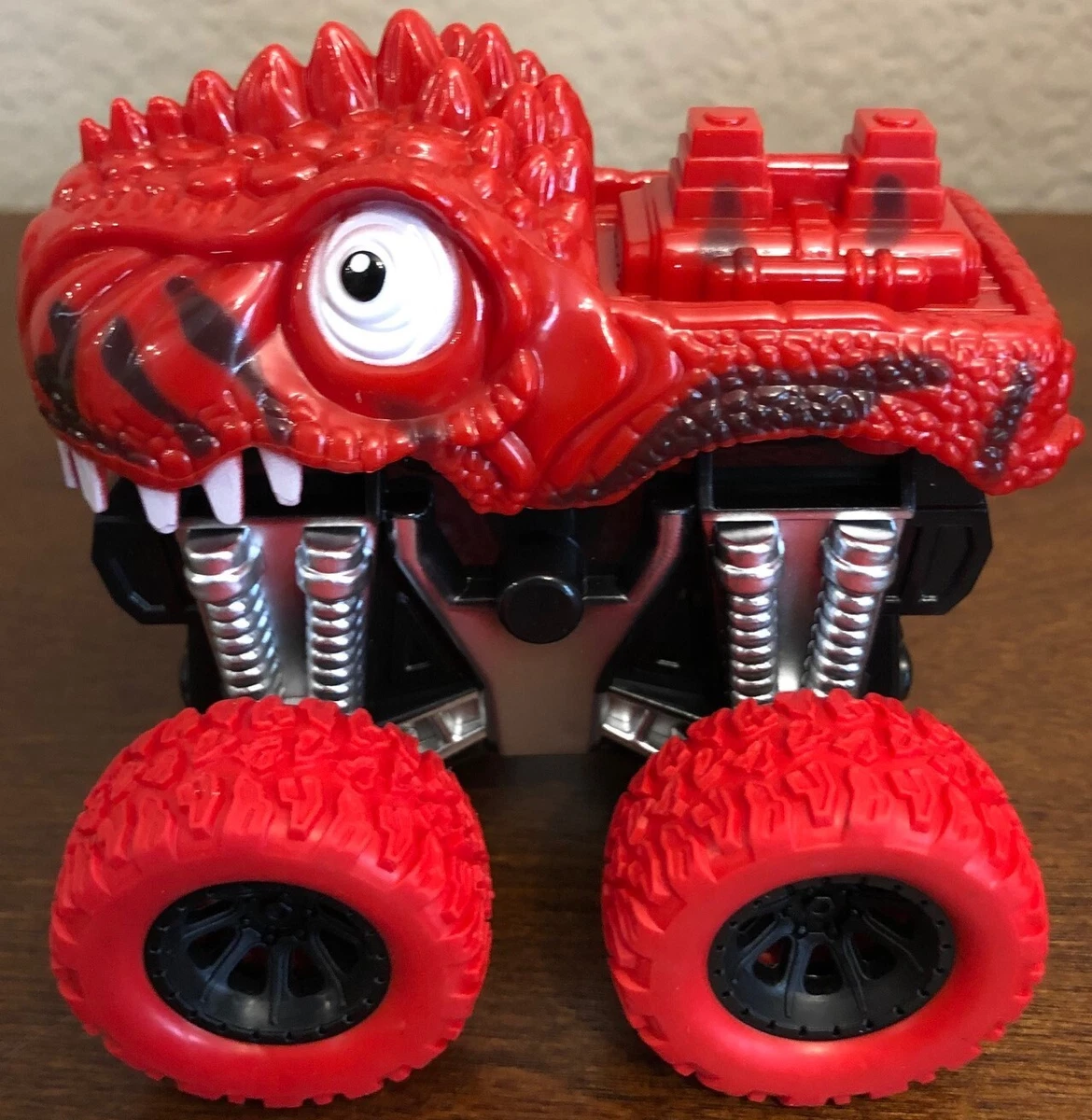 Big Wheel Friction Powered Red Dinosaur Monster Truck Vehicle - NEW