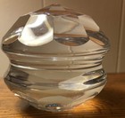 Glass Diamond Faceted, Large Lead Crystal Paperweight, Yo-Yo Shaped — photo 5
