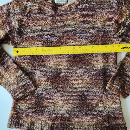 TABI Wool Blend Sweater Womens Small Brown Marl Tortoise Crew Knit Grannie Cabin - Picture 7 of 15