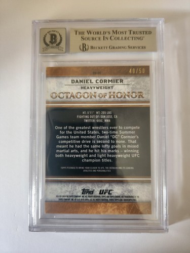 Daniel Cormier 2019 Topps Chrome Signed Card Slabbed Beckett BAS Auto 10 #40/50 - Picture 2 of 2