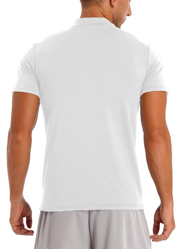 Mens T-Shirt Mock Turtleneck Solid Short Sleeve Pullover Basic Undershirt Top - Picture 16 of 51