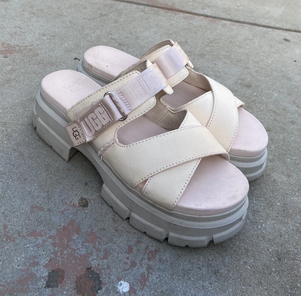 UGG Ashton sandalo platform slide rosa nudo donna taglia 11