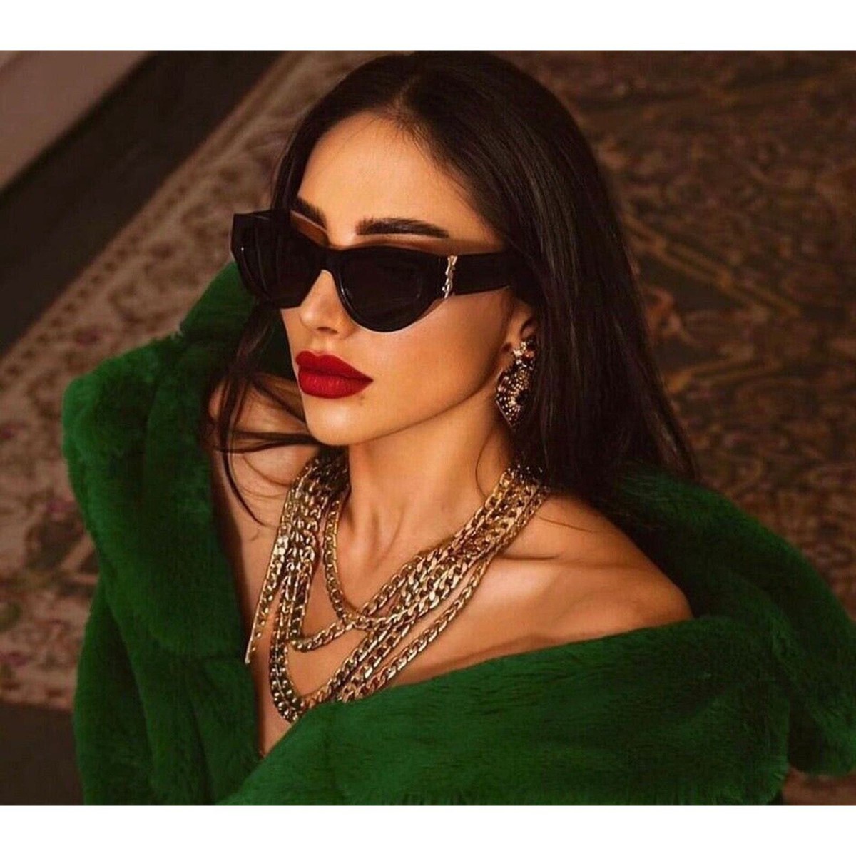 Saint Laurent SL M94 001 Black Gold Dark Grey Lenses Sunglasses