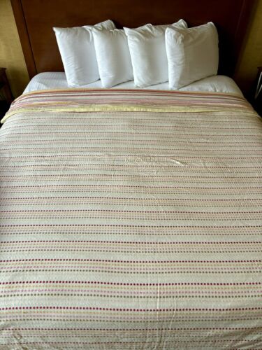 Pottery Barn Reversible Stripe Full/Queen Duvet Cover Heavy Cotton READ - Picture 4 of 9