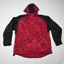 Vtg 90s Nike 1/2 Zip Windbreaker Jacket Mens Large L Long Sleeve Nylon Red Black