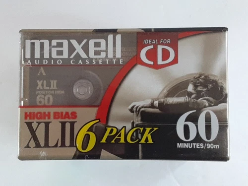 6 Maxell XLII High Bias Blank Audio Cassette Tapes 60 Minutes
