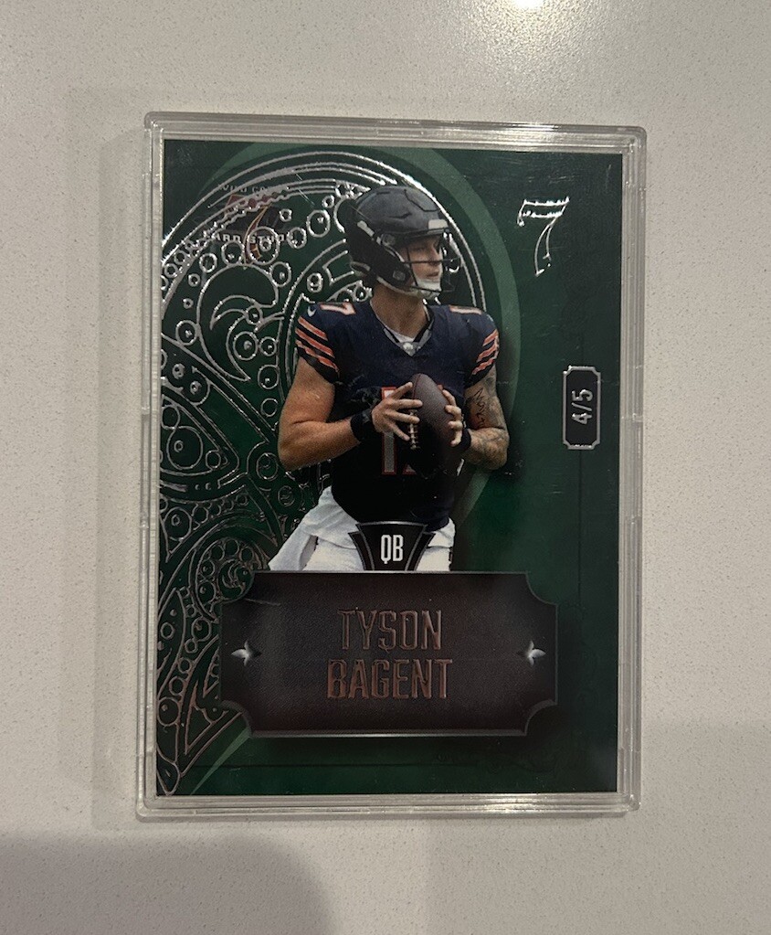 2023 Wild Card 7 Card Stud Tyson Bagent Green /5 Chicago Bears