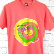Vintage Short Sleeve T Shirt Dum Dum Pops Candy USA Fits Small Single Stitch