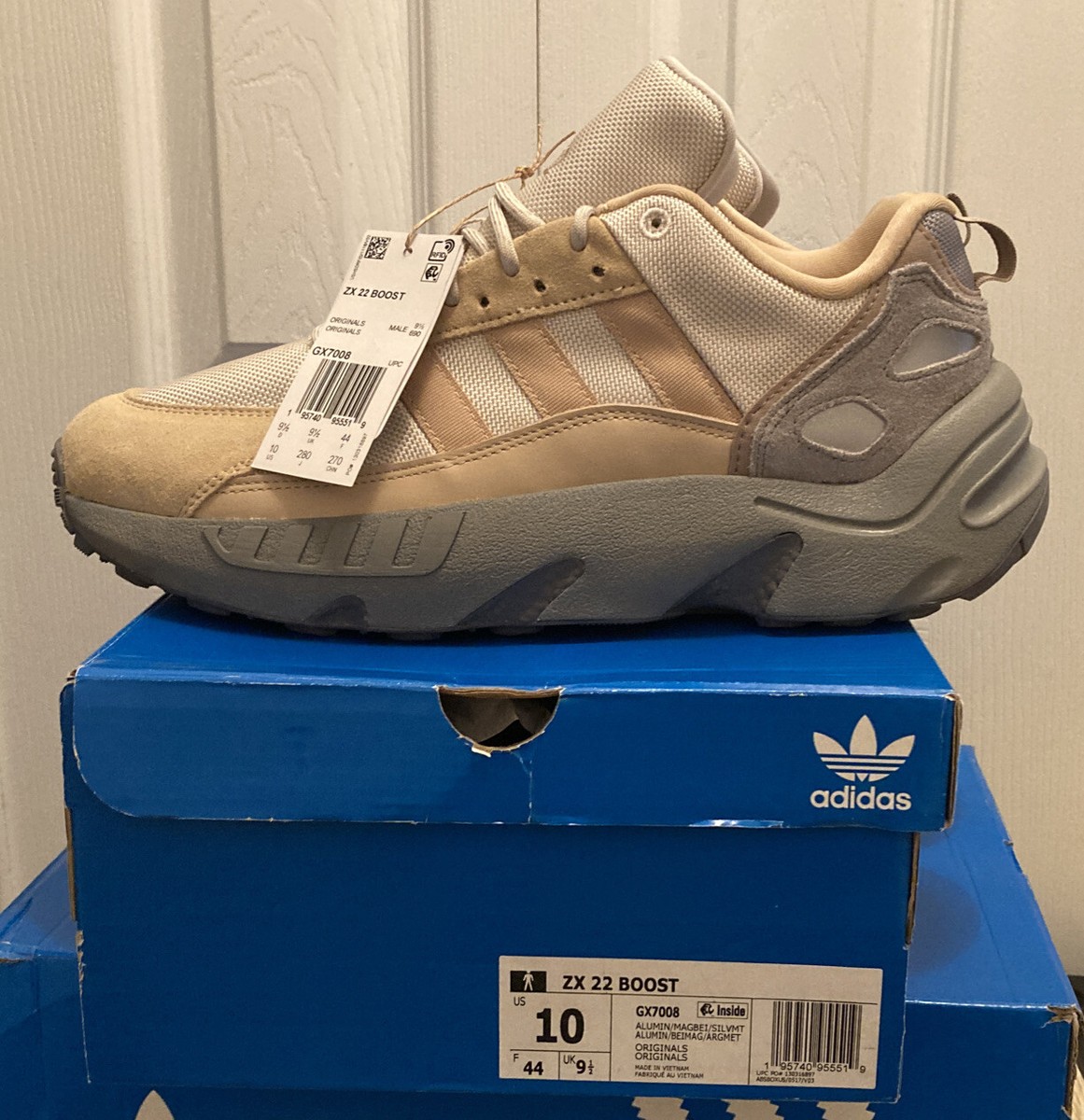 adidas ZX 22 Boost Aluminum Magic Beige - GX7008 Men's SZ-10 adidas ZX 22 Boost Aluminum Magic Beige - GX7008 Men's SZ-10