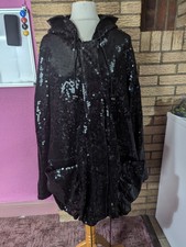 Primark Sequin Black Jacket Coat Great For Festivals Size Small